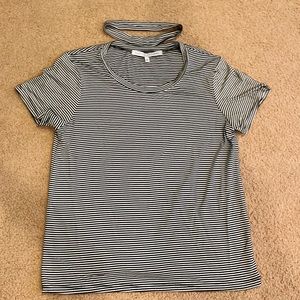 Striped Choker T Shirt